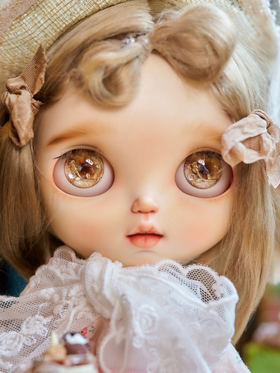 Handmade Blythe Eyechips, Golden-brown Tone, Rose