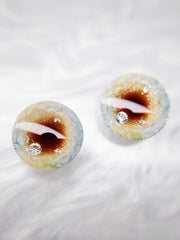Handmade Blythe Eyechips, Blue Brown Tone, Veining