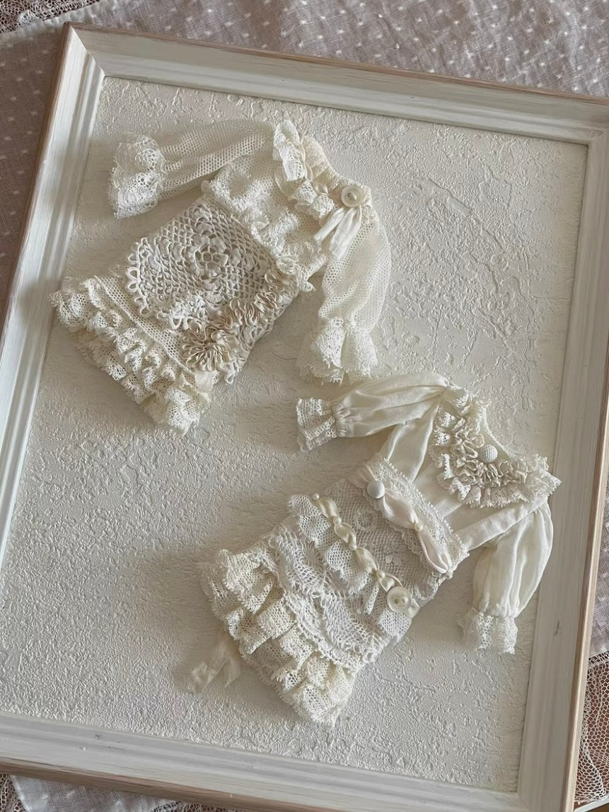 White Vintage Precious Blythe BJD Dress- Handmade Doll Clothes - ToastDoll
