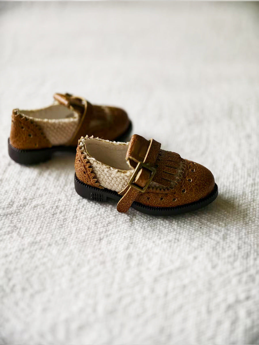 Handmade Shoes for Blythe/Obitsu,Retro Leather Shoes