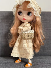 Handmade Shoes for Blythe,  Solid Color Summer Leather Shoes