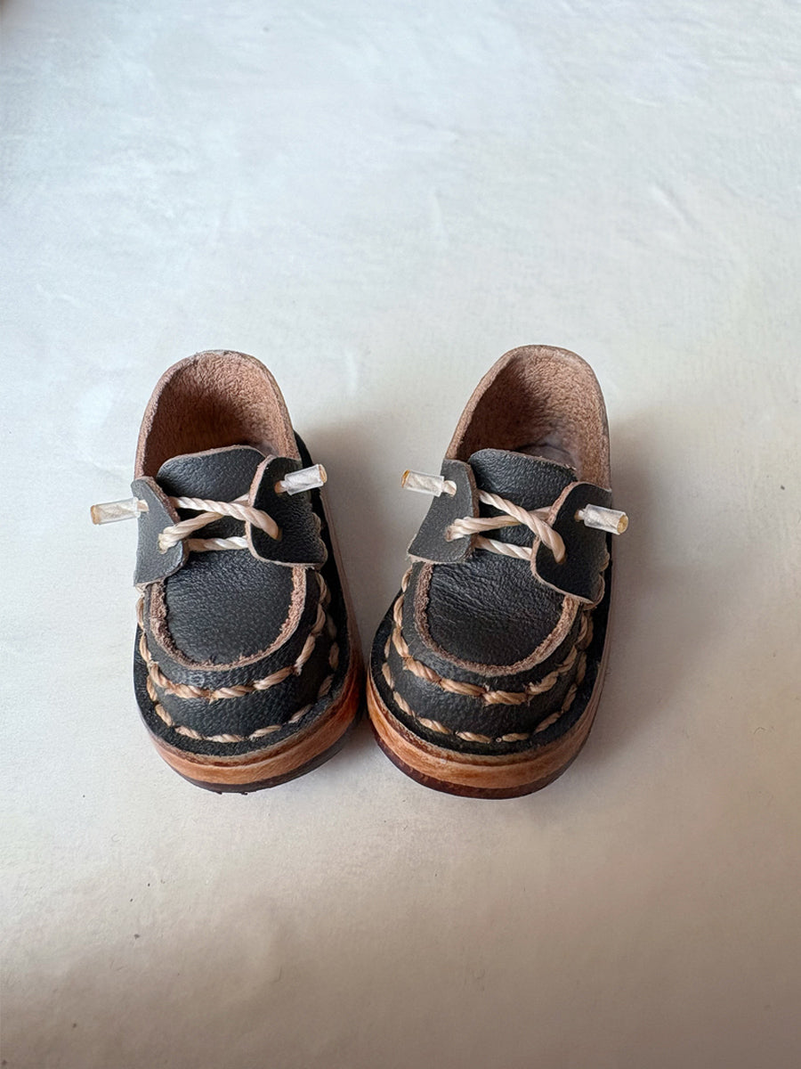 Handmade Shoes for Blythe/Obitsu,  Checkboard Leather Shoes