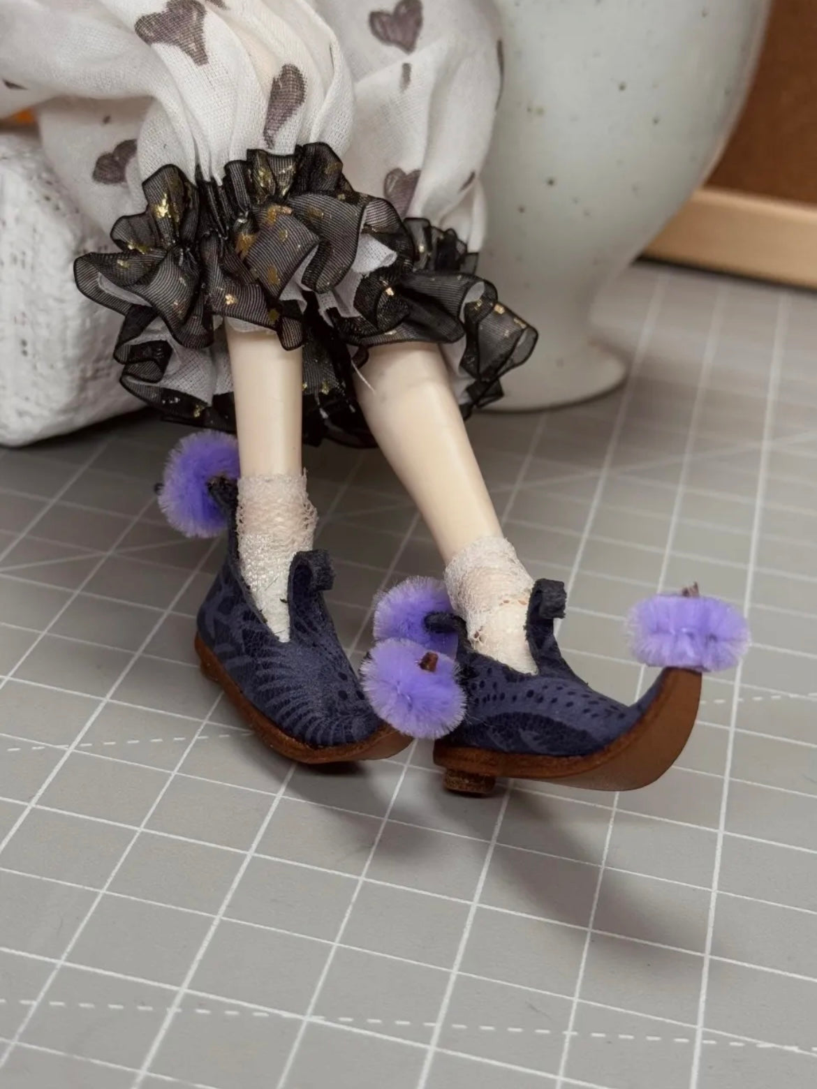 Purple Curved Jester Blythe Shoes | ToastDoll