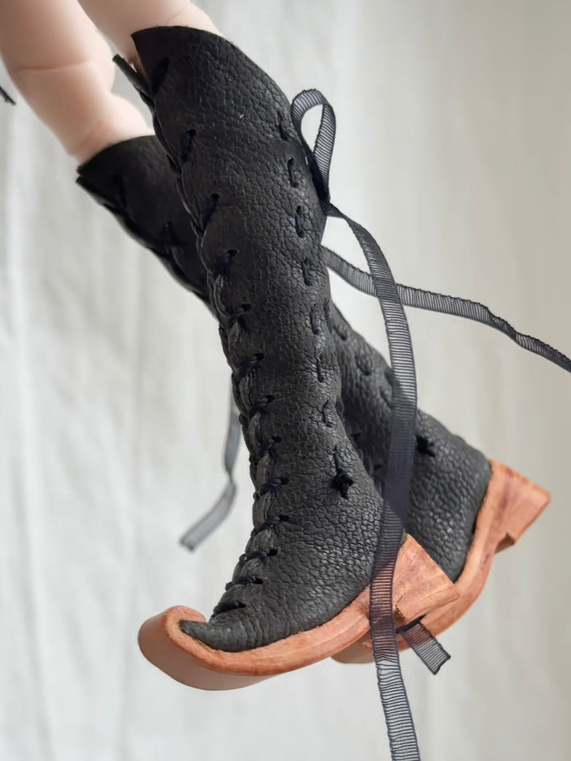 Vintage Knee High Strap Blythe Boots - Handmade Doll Shoes - ToastDoll
