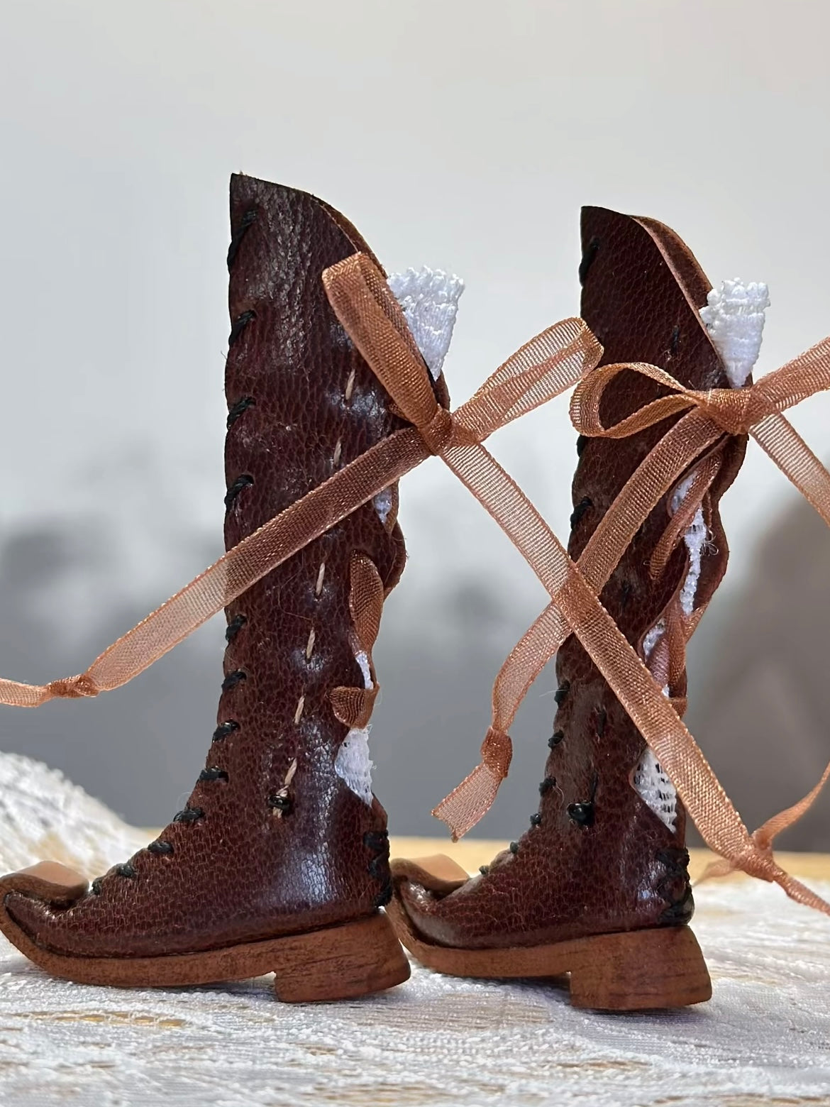 Vintage Knee High Strap Blythe Boots - Handmade Doll Shoes - ToastDoll