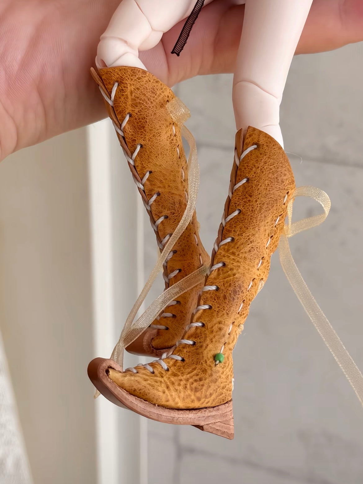 Vintage Knee High Strap Blythe Boots - Handmade Doll Shoes - ToastDoll