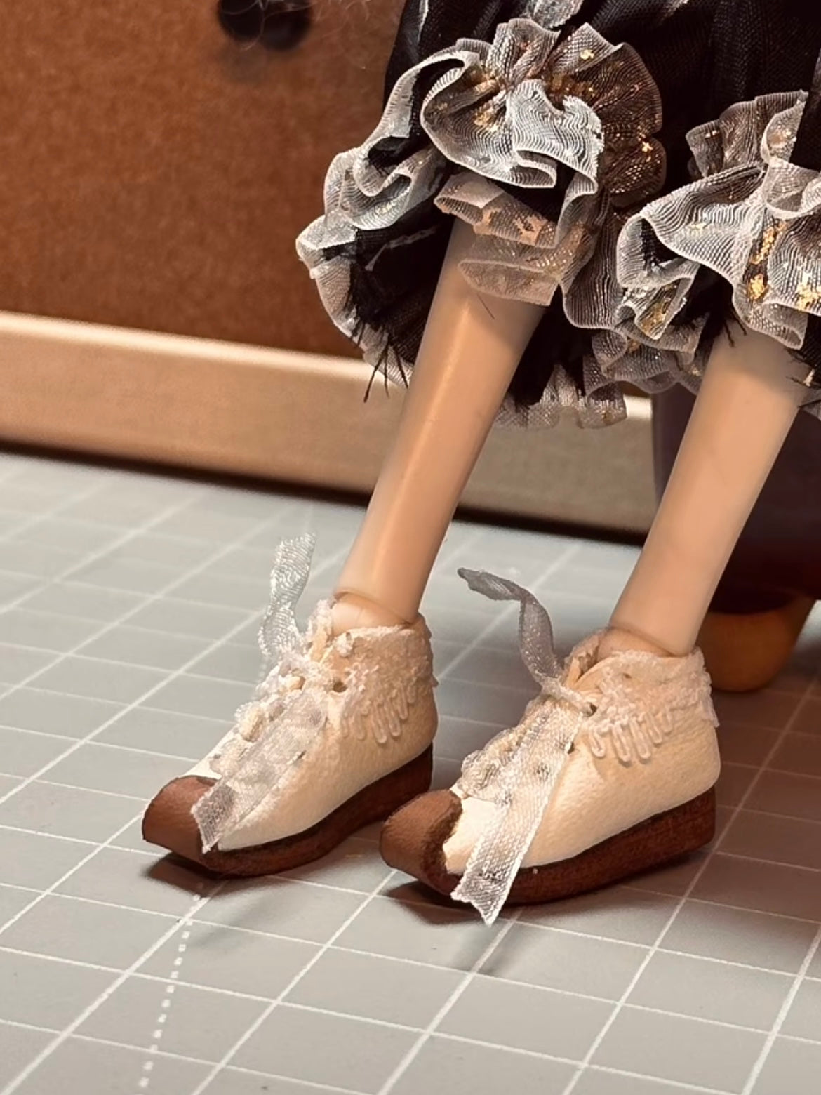 Vintage Ribbon Leather Blythe Shoes - ToastDoll