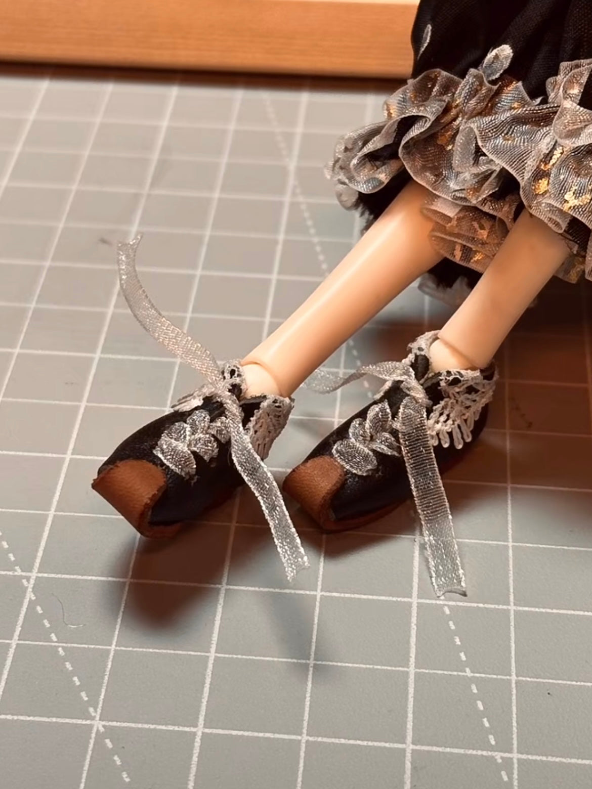 Vintage Ribbon Leather Blythe Shoes - ToastDoll