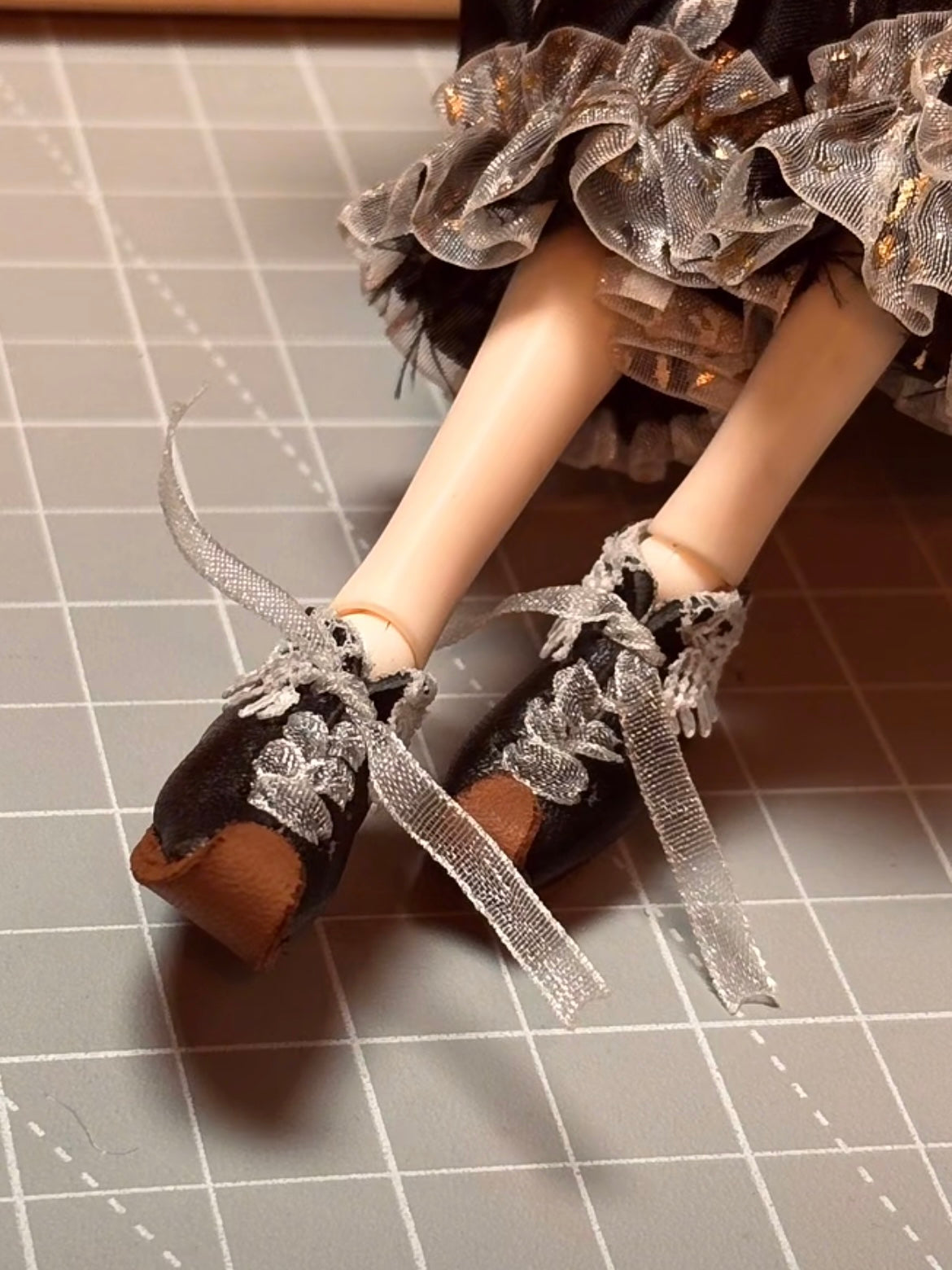 Vintage Ribbon Leather Blythe Shoes - ToastDoll