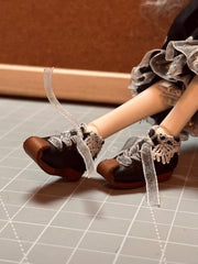 Black Vintage Ribbon Leather Blythe Shoes | ToastDoll