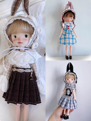 Bunny Plaid Blythe 1/6 BJD Set | ToastDoll