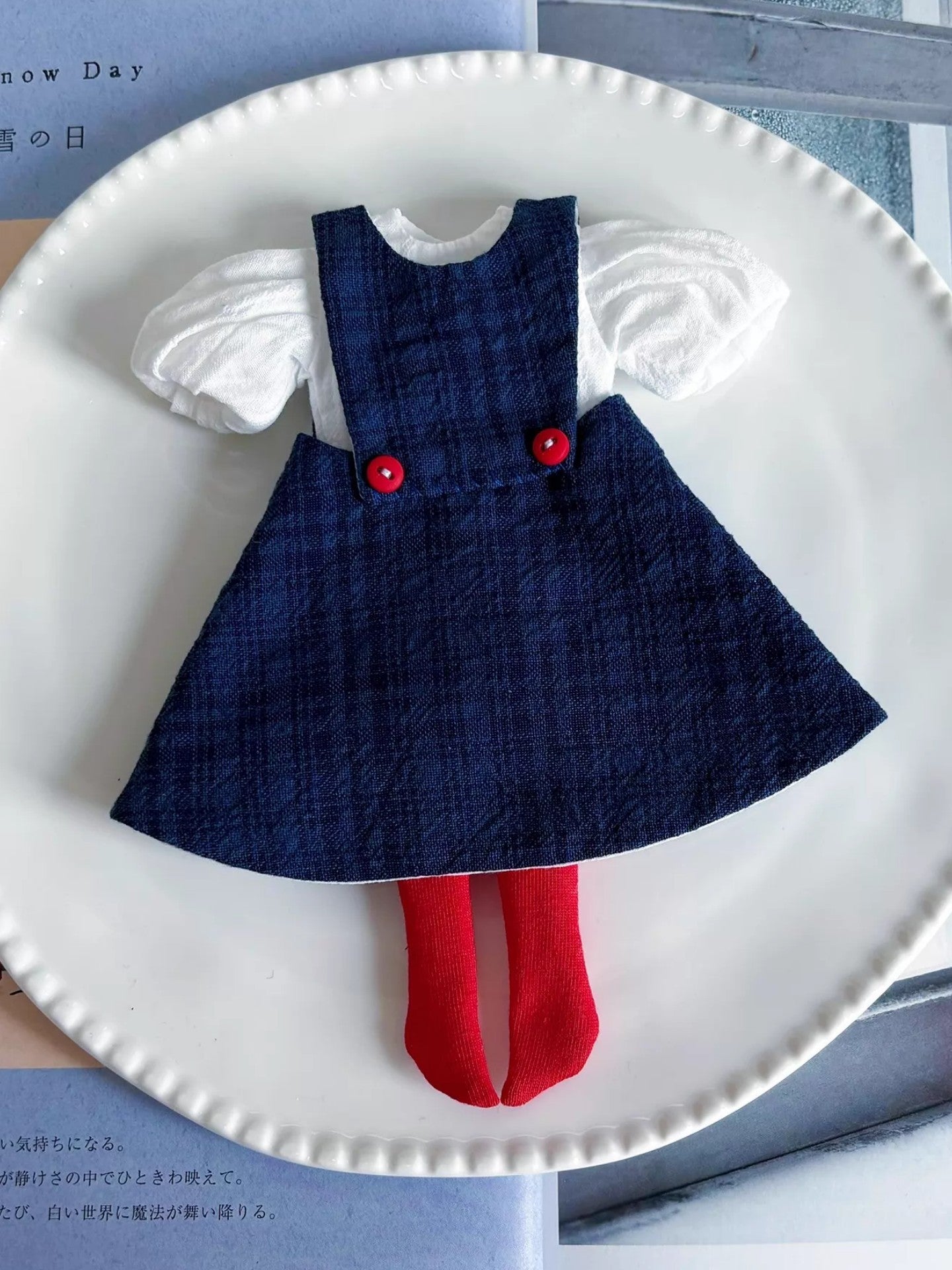 Retro Preppy Blythe 1/6 BJD Set Flat Lay | ToastDoll