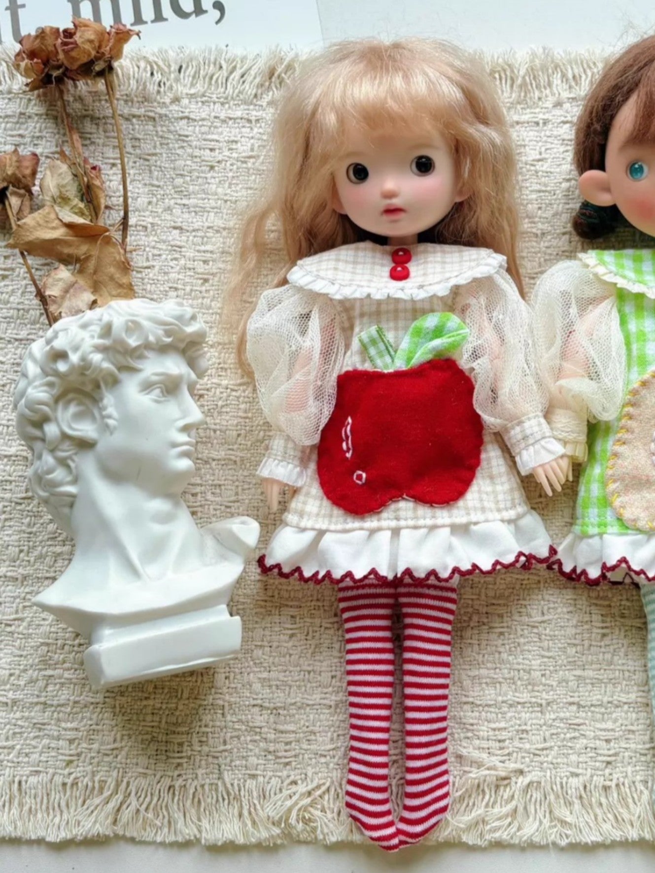Fruit Applique Blythe 1/6 BJD Red Set On Doll Display | ToastDoll
