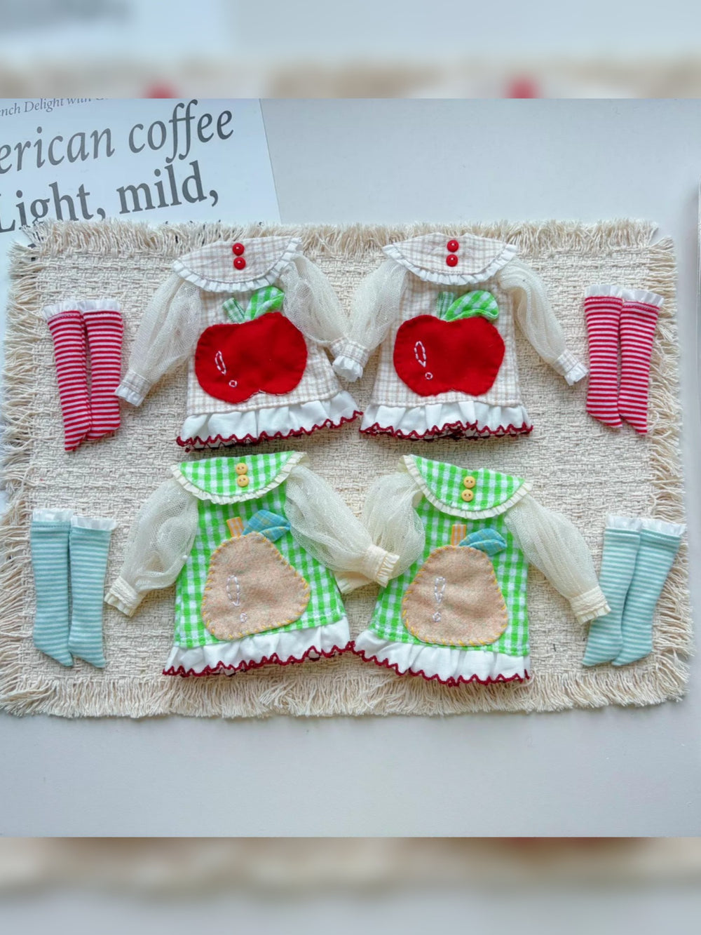 Fruit Applique Blythe 1/6 BJD Set Flat Lay | ToastDoll