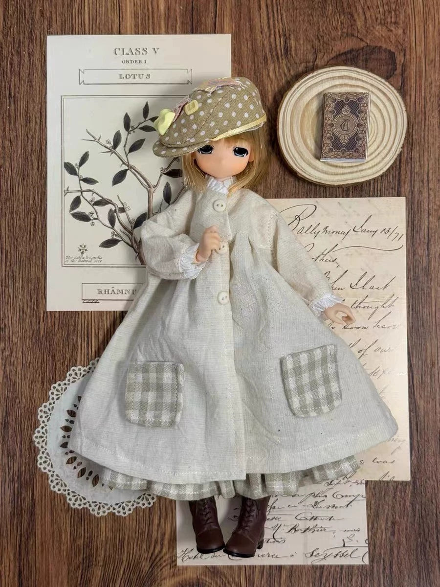 Beige Bunny Blythe Set Front View | ToastDoll