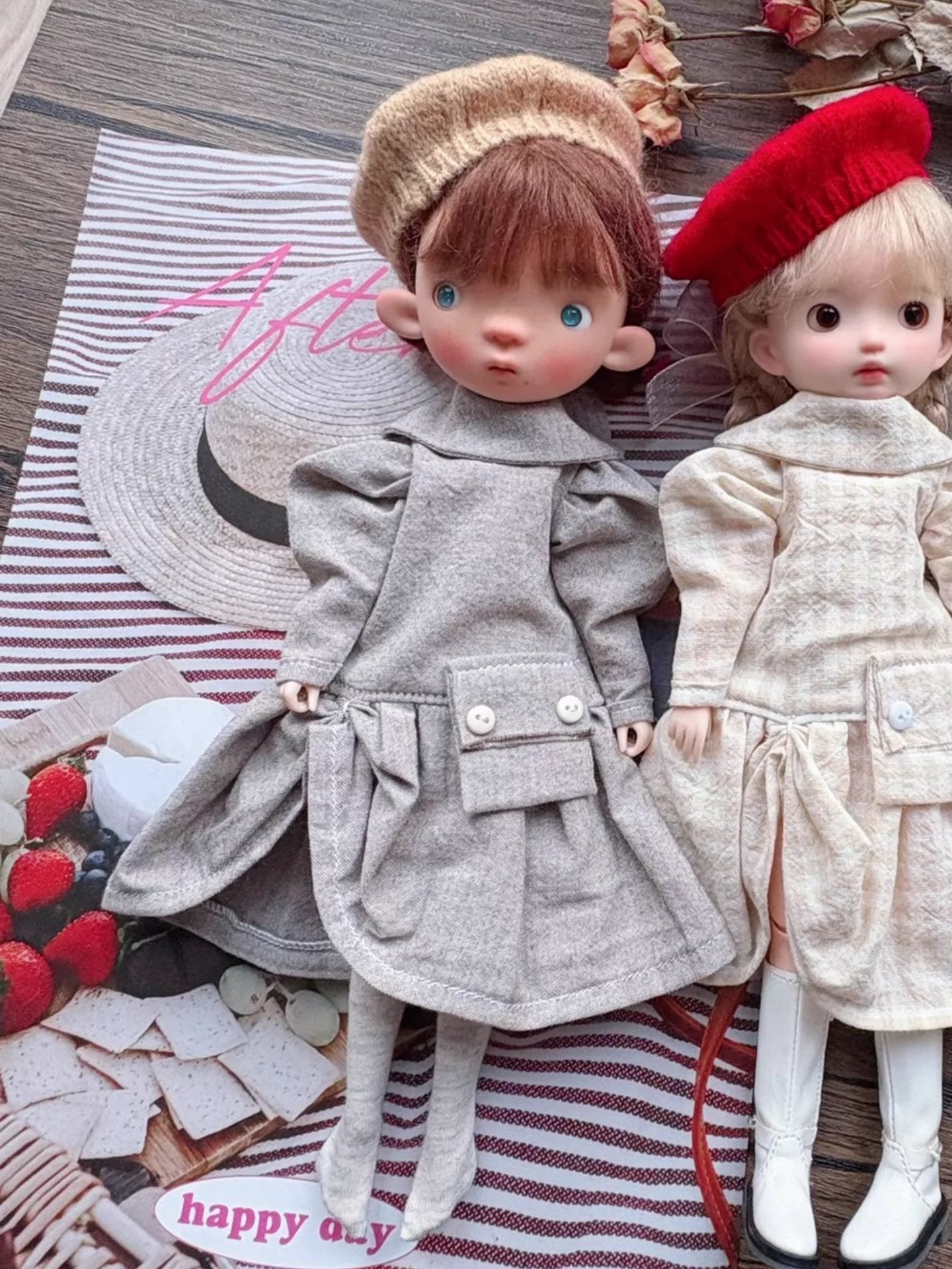 Retro Dress Blythe 1/6 BJD Set On Doll Display | ToastDoll