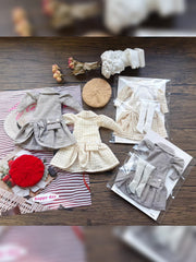 Retro Dress Blythe 1/6 BJD Set Flat Lay | ToastDoll