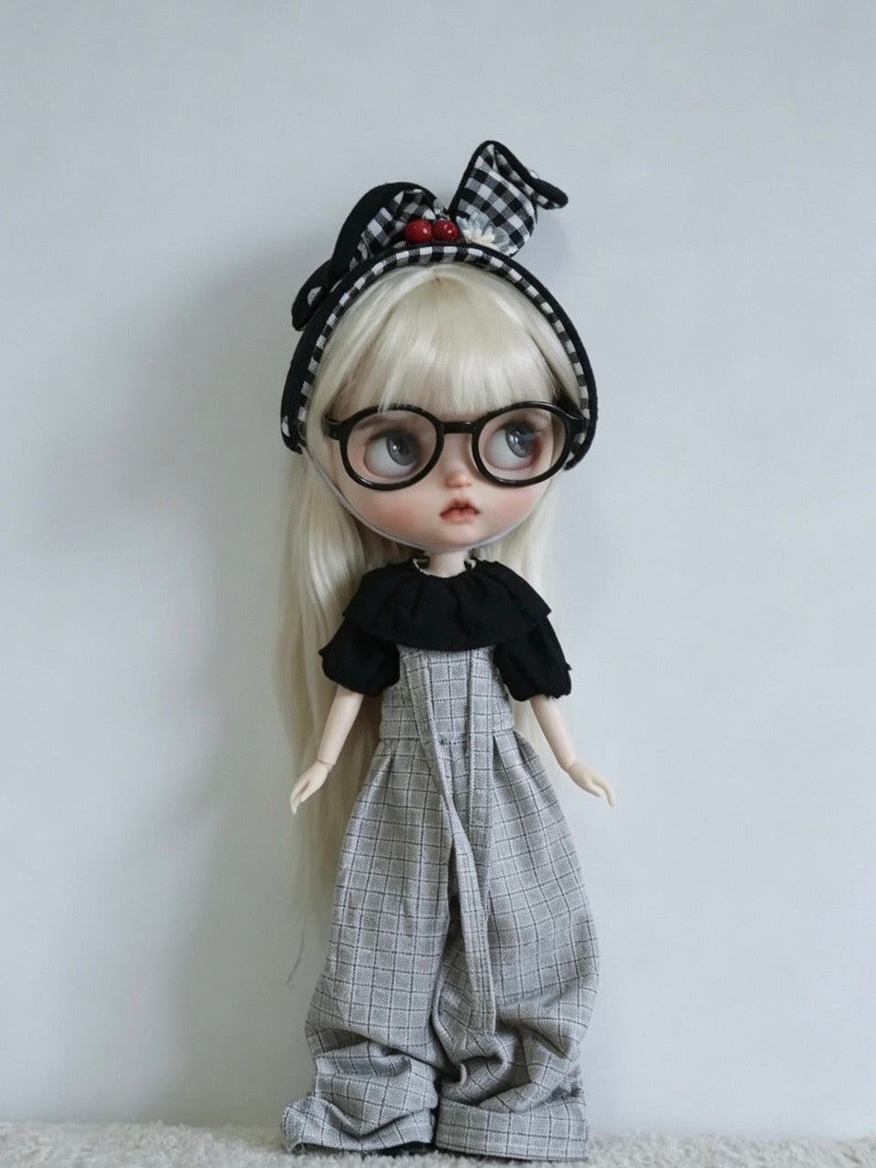 Grey Simple Overalls Blythe 1/6 BJD Outfit | ToastDoll