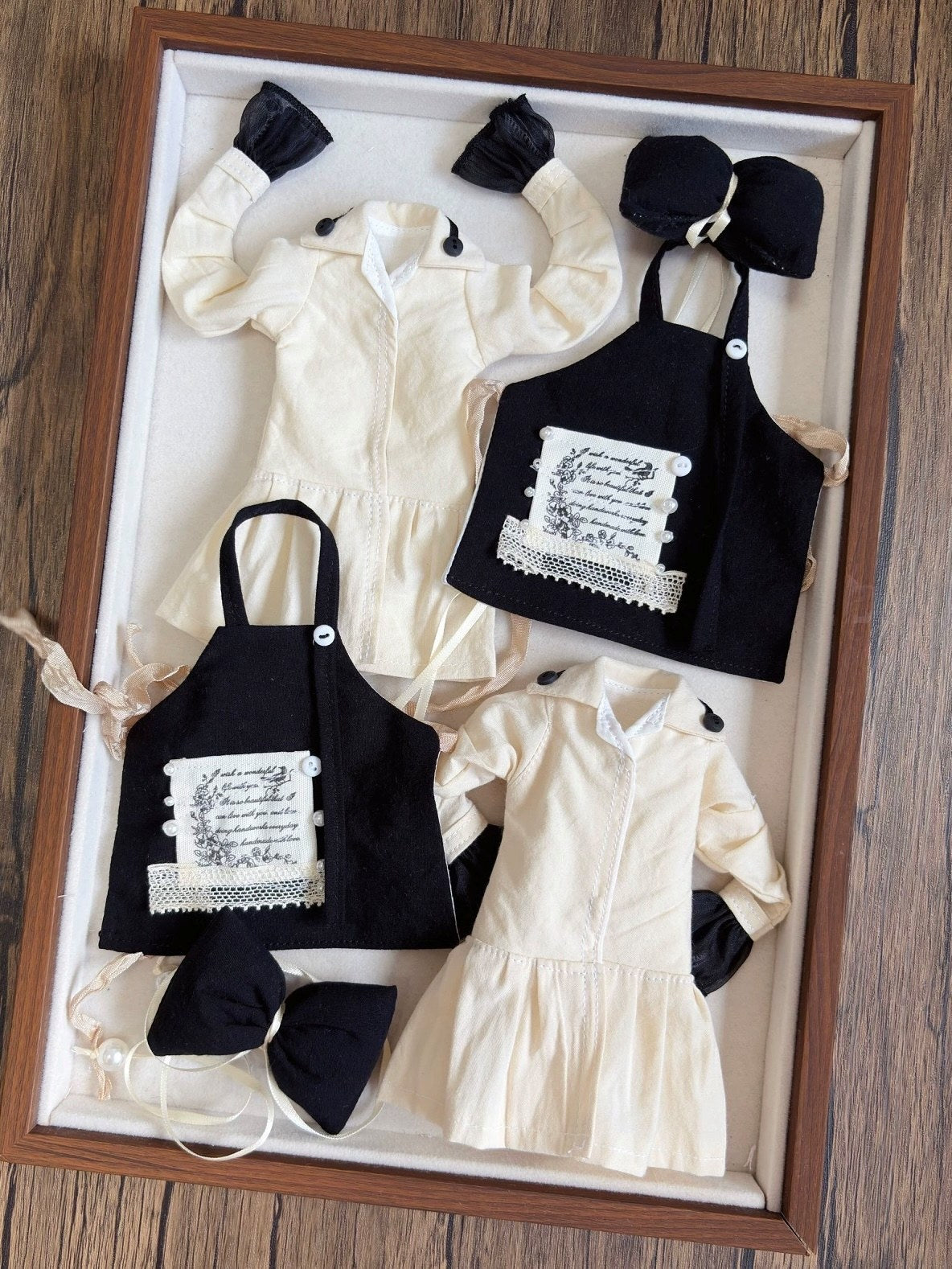 Black Bow Blythe 1/6 BJD Outfit Flat Lay | ToastDoll