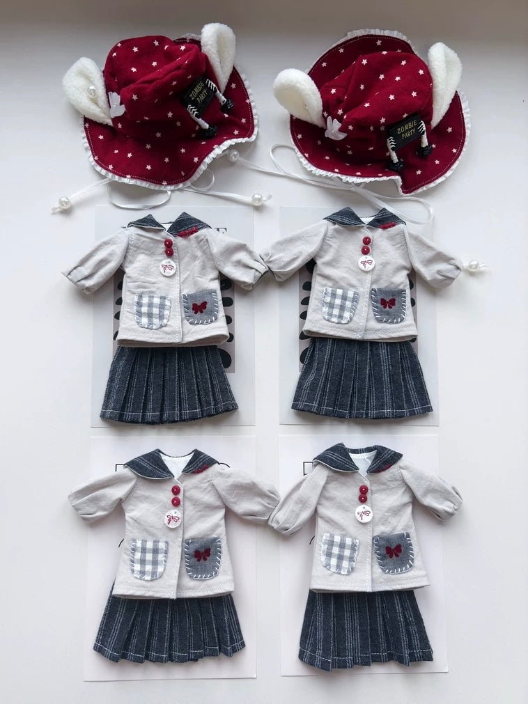 Preppy Red Hat Blythe Outfit - Handmade Doll Clothes - ToastDoll