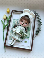 Green Plaid Bunny Blythe Outfit - Handmade Doll Clothes - ToastDoll