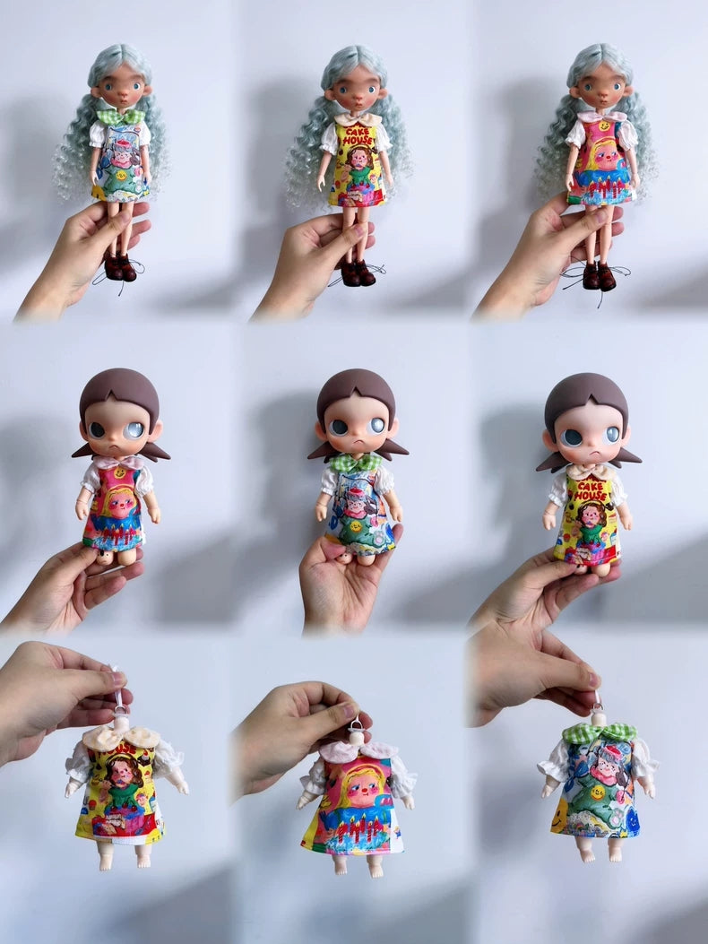 Colorful Cartoon Print Blythe BJD Set - Handmade Doll Clothes - ToastDoll