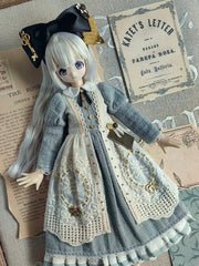 Soft Blue Rustic Blythe BJD Set On Doll Display | ToastDoll