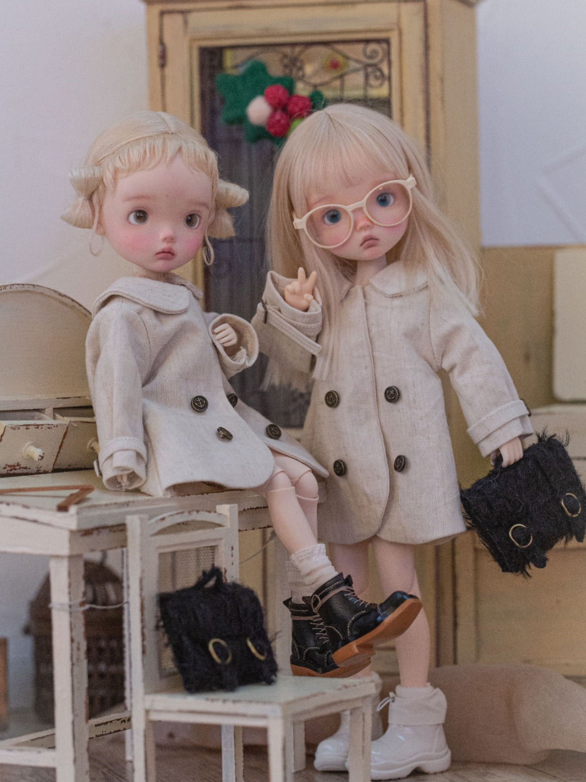 Handmade Outfit for Blythe/Obitsu, Winter Tale Overcoat Set