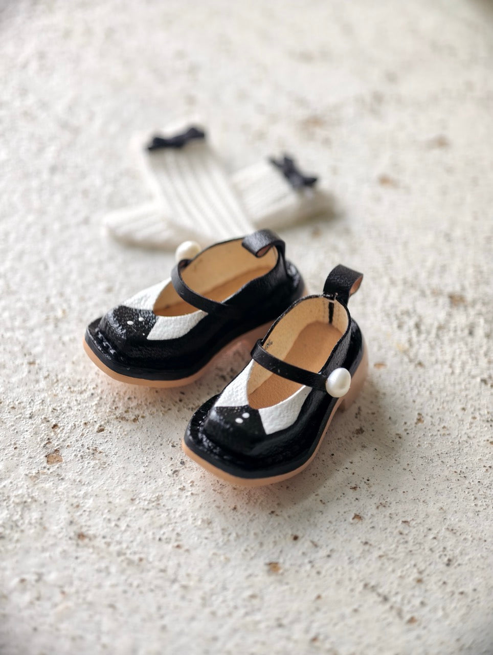 [IN STOCK] Leather Collar Blythe Mary Janes - Handmade Doll Shoes - ToastDoll