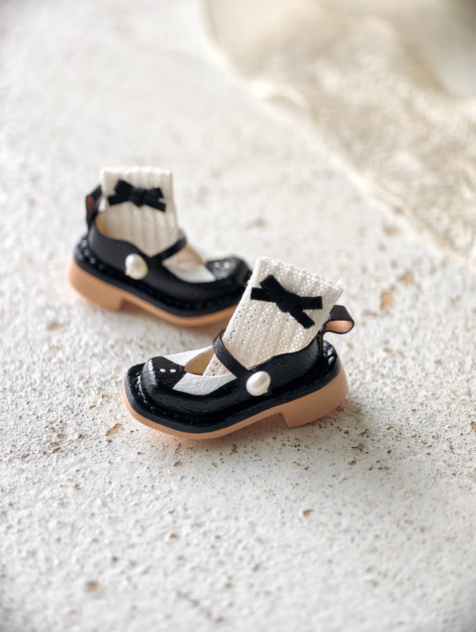 [IN STOCK] Leather Collar Blythe Mary Janes - Handmade Doll Shoes - ToastDoll