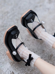 [IN STOCK] Leather Collar Blythe Mary Janes - Handmade Doll Shoes - ToastDoll