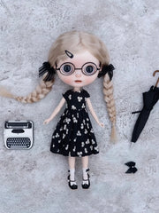 [IN STOCK] Leather Collar Blythe Mary Janes - Handmade Doll Shoes - ToastDoll