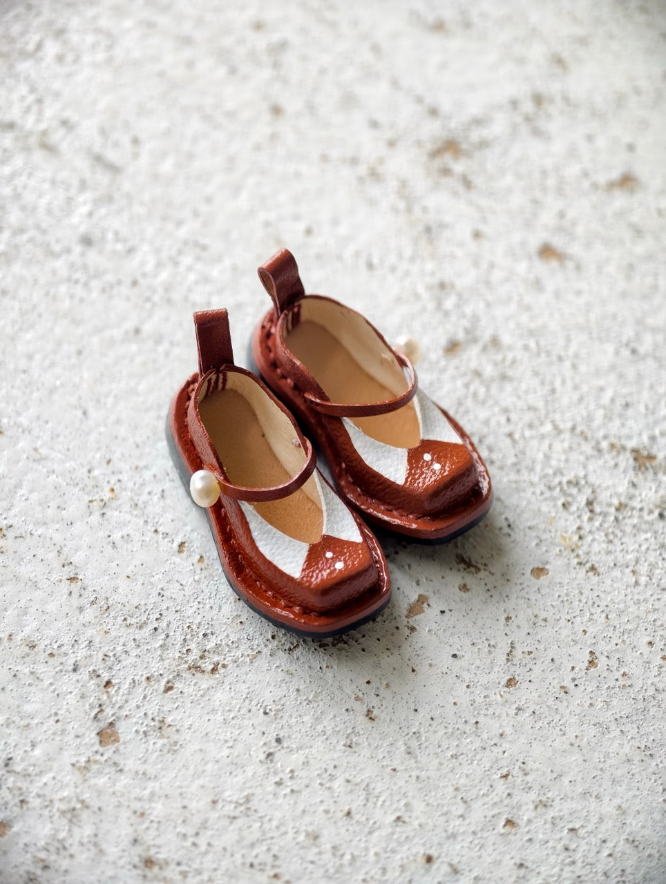 [IN STOCK] Leather Collar Blythe Mary Janes - Handmade Doll Shoes - ToastDoll