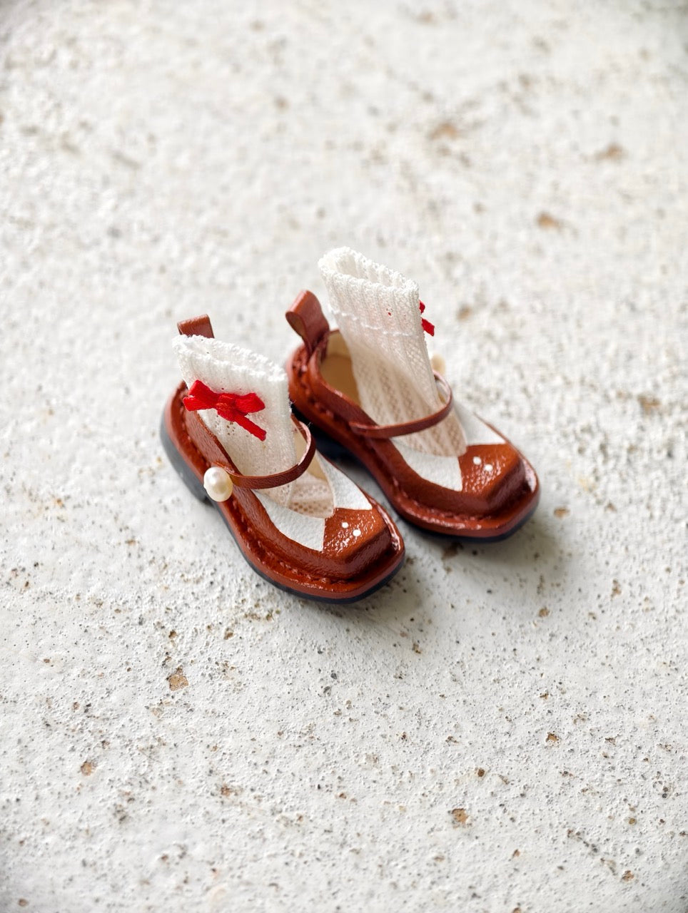 [IN STOCK] Leather Collar Blythe Mary Janes - Handmade Doll Shoes - ToastDoll