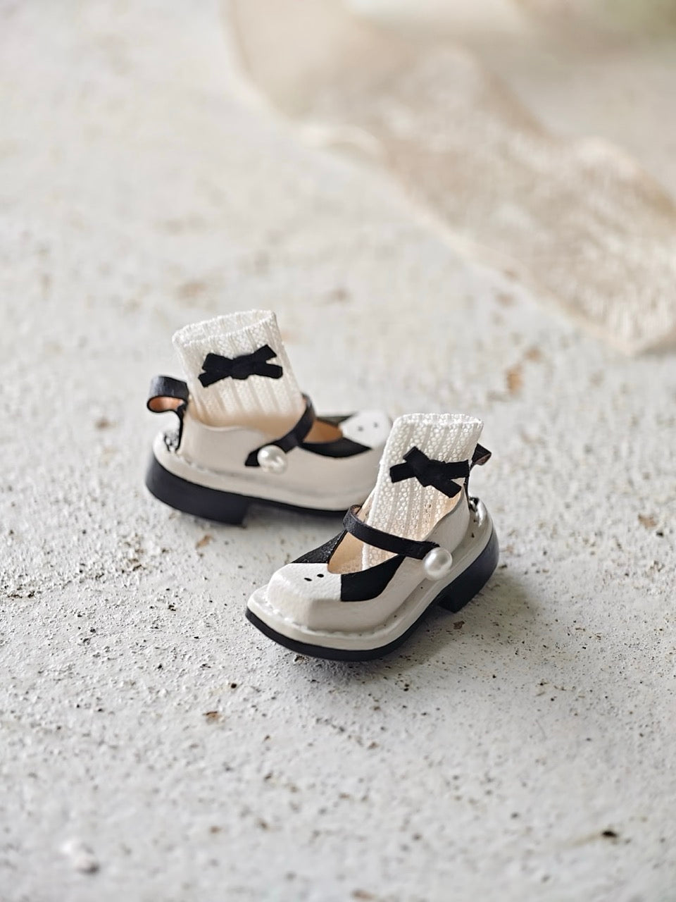 [IN STOCK] Leather Collar Blythe Mary Janes - Handmade Doll Shoes - ToastDoll