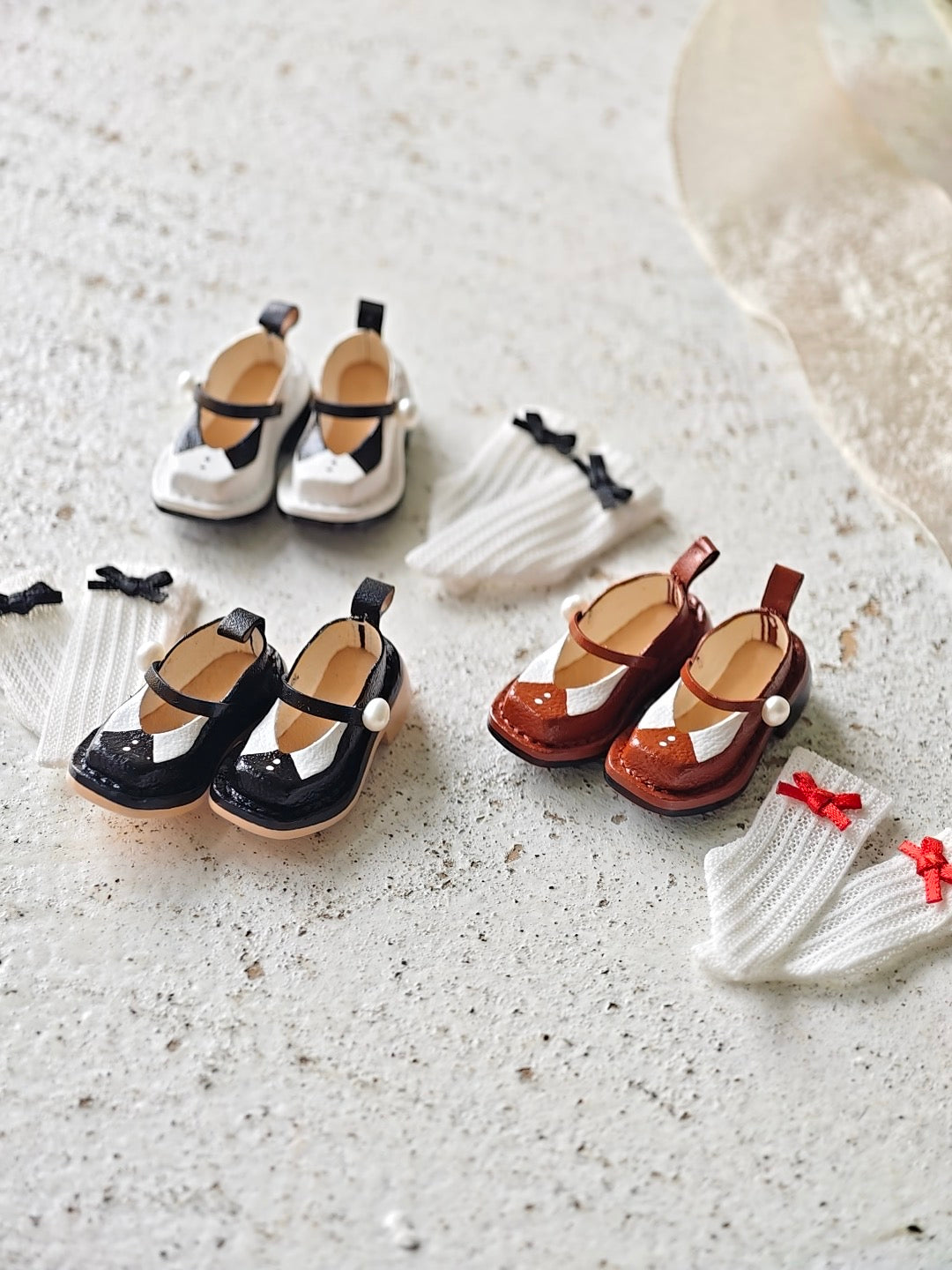 [IN STOCK] Leather Collar Blythe Mary Janes - Handmade Doll Shoes - ToastDoll