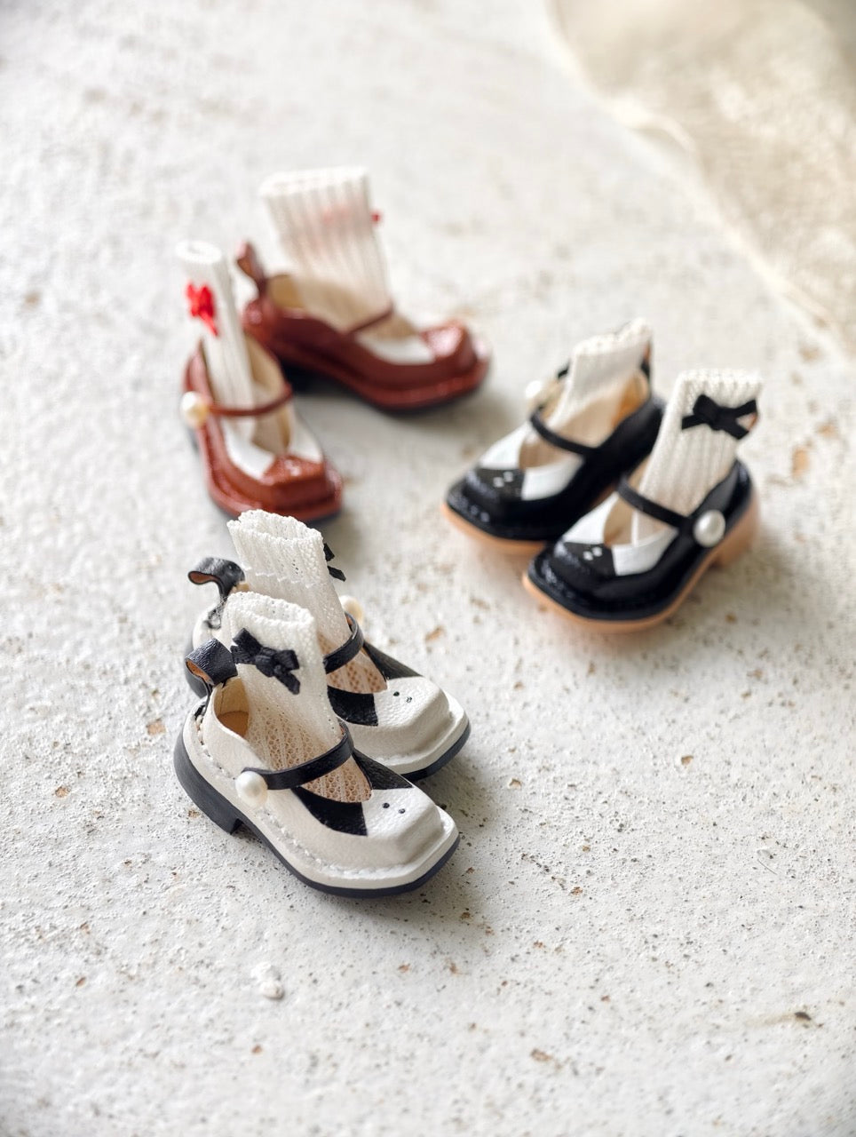 [IN STOCK] Leather Collar Blythe Mary Janes - Handmade Doll Shoes - ToastDoll