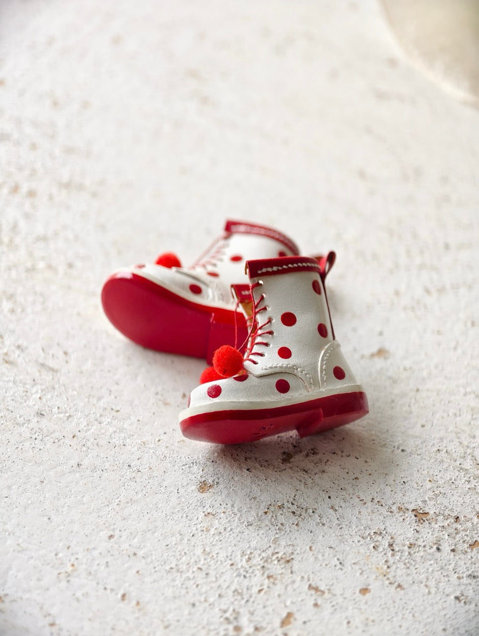 [IN STOCK] Leather Polka Dot Blythe Boots - Handmade Doll Shoes - ToastDoll
