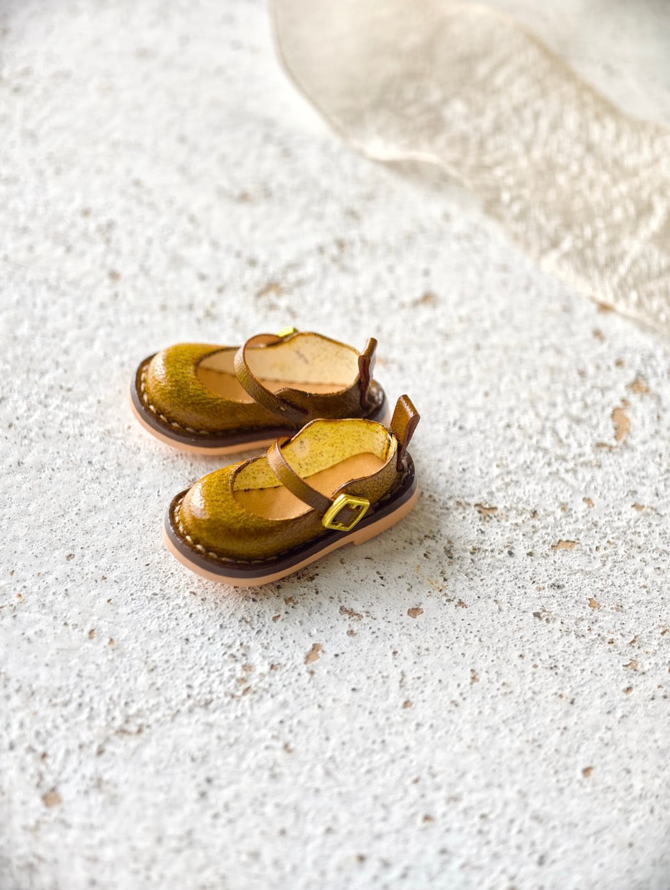 [IN STOCK] Leather Vintage Round Toe Blythe Handmade Shoes - ToastDoll