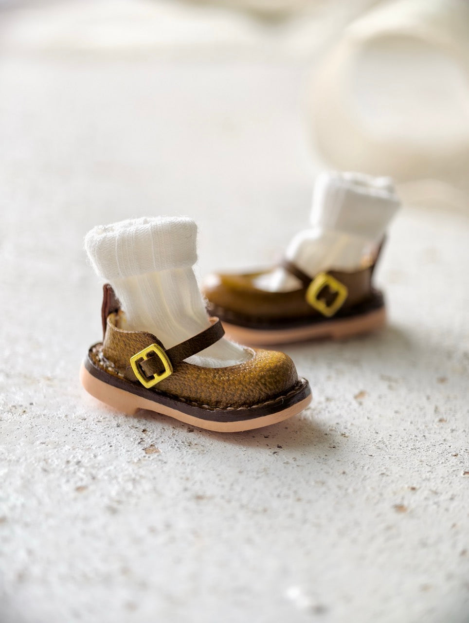 Brown Vintage Round Toe Blythe Handmade Shoes | ToastDoll