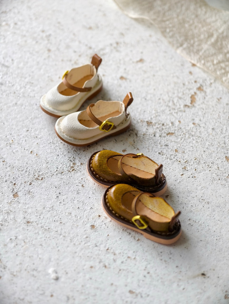 [IN STOCK] Leather Vintage Round Toe Blythe Handmade Shoes - ToastDoll