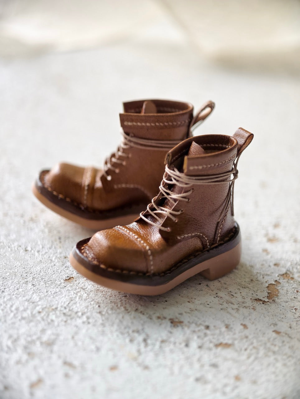 Light Brown Vintage Leather Blythe Boots | ToastDoll