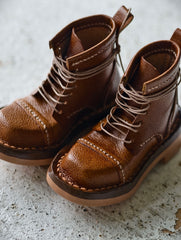 Dark Brown Vintage Leather Blythe Boots Detail | ToastDoll