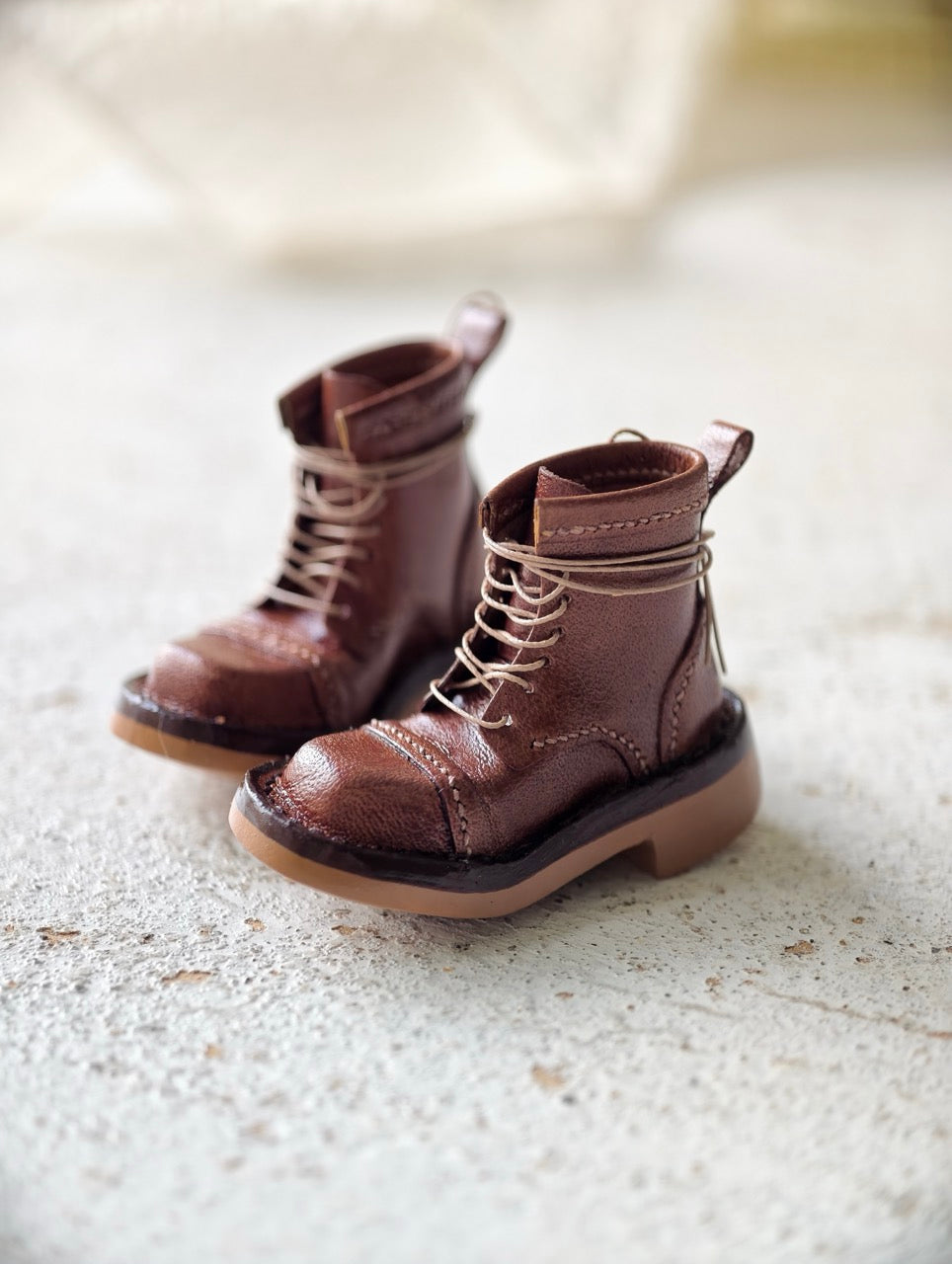 [IN STOCK] Vintage Leather Blythe Boots - Handmade Doll Shoes - ToastDoll
