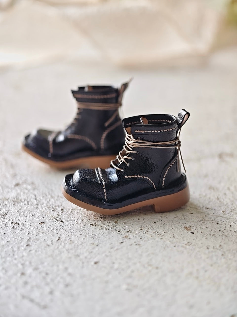[IN STOCK] Vintage Leather Blythe Boots - Handmade Doll Shoes - ToastDoll