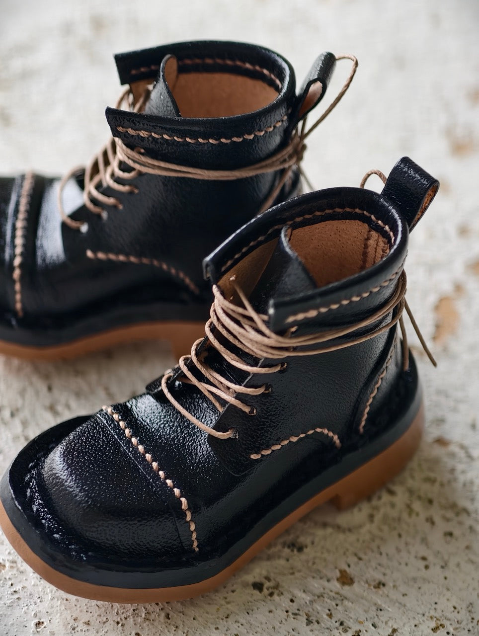 Black Vintage Leather Blythe Boots Detail | ToastDoll