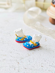  Blue White Yellow Polka Dot Blythe Handmade Shoes | ToastDoll