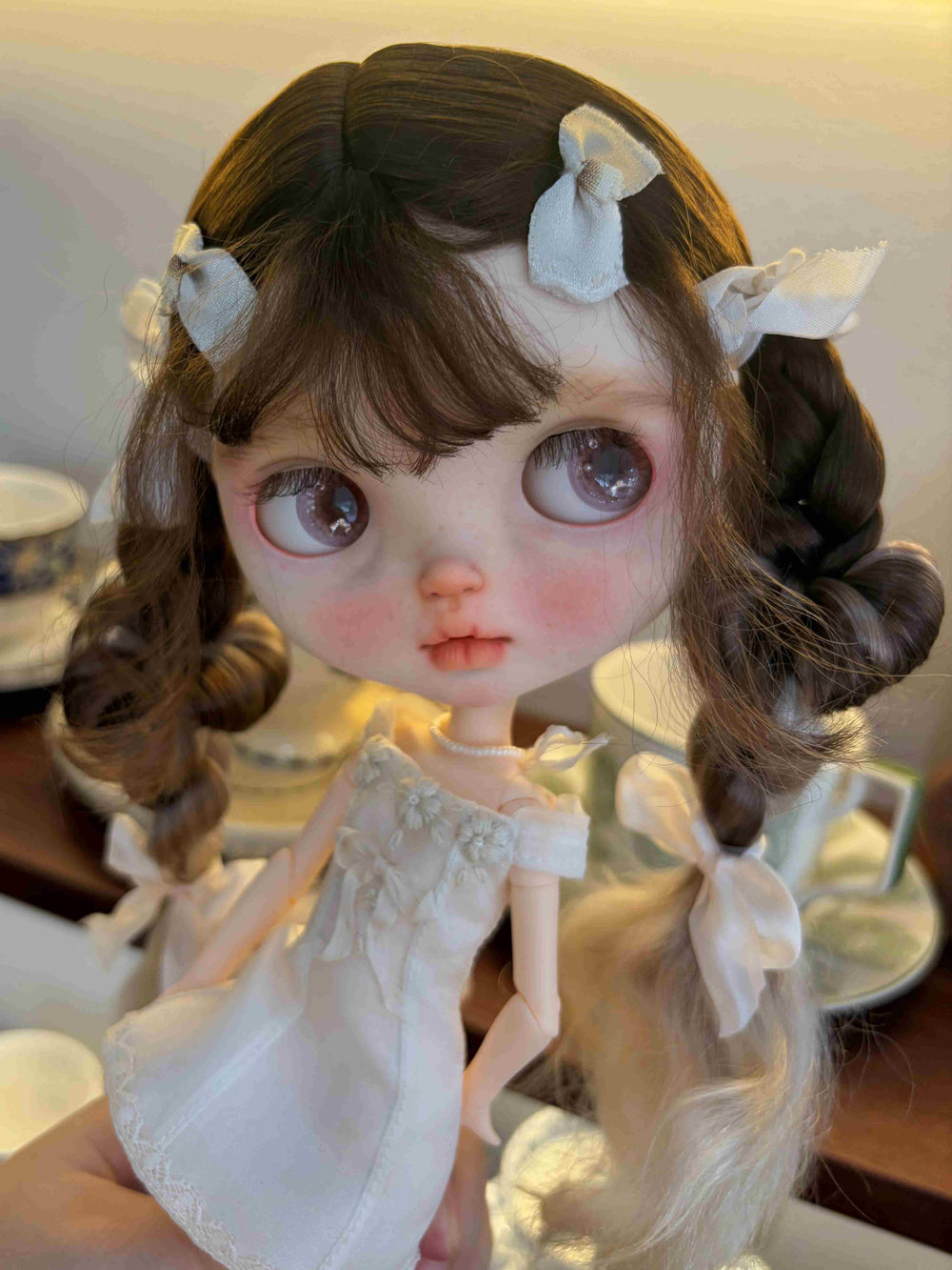 Fiona Custom Blythe OOAK Face Up Detail | ToastDoll