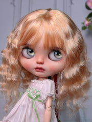 Handmade Blythe Wig, Beach Waves with Bangs