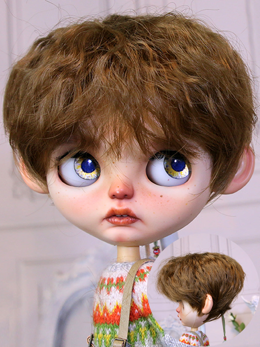 Handmade Blythe Wig, Tight Curls with Bangs